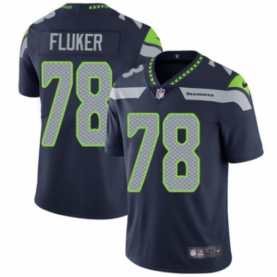 Youth Nike Seattle Seahawks 78 D.J. Fluker Navy Blue Team Color Vapor Untouchable Elite Player NFL Jersey