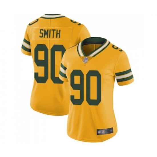 Women's Green Bay Packers 90 Za'Darius Smith Limited Gold Rush Vapor Untouchable Football Jersey