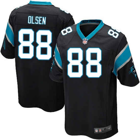 Men's Nike Carolina Panthers 88 Greg Olsen Game Black Team Color NFL Jersey