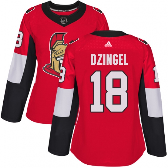Women's Adidas Ottawa Senators 18 Ryan Dzingel Premier Red Home NHL Jersey