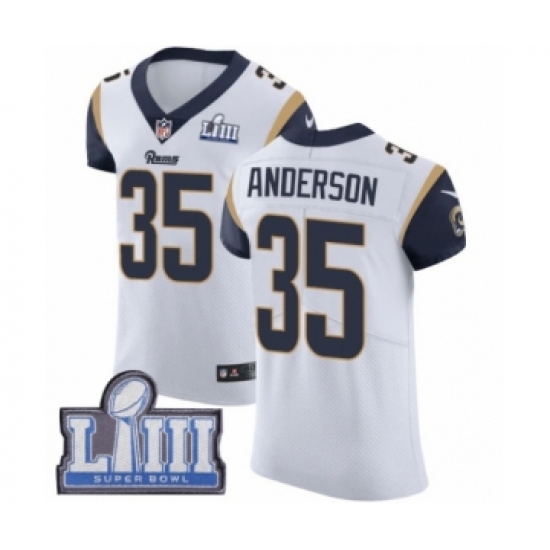 Men's Nike Los Angeles Rams 35 C.J. Anderson White Vapor Untouchable Elite Player Super Bowl LIII Bound NFL Jersey