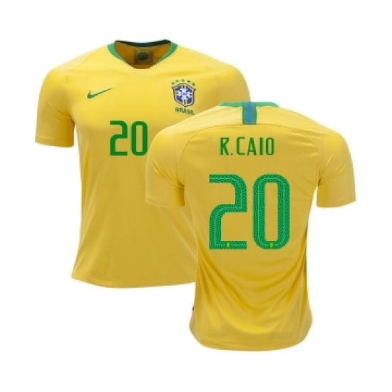 Brazil 20 R.Caio Home Kid Soccer Country Jersey