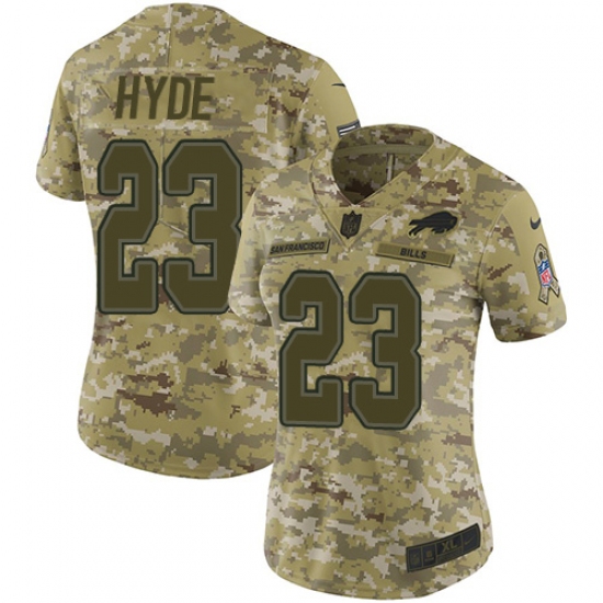 Women's Nike Buffalo Bills 23 Micah Hyde Limited Camo 2018 Salute to Service NFL Jersey