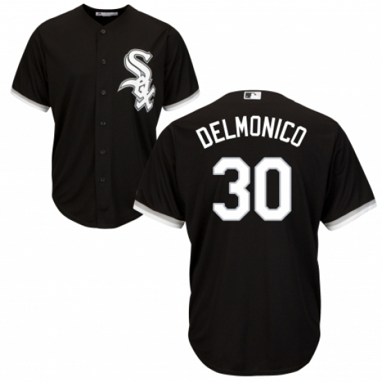 Men's Majestic Chicago White Sox 30 Nicky Delmonico Replica Black Alternate Home Cool Base MLB Jersey