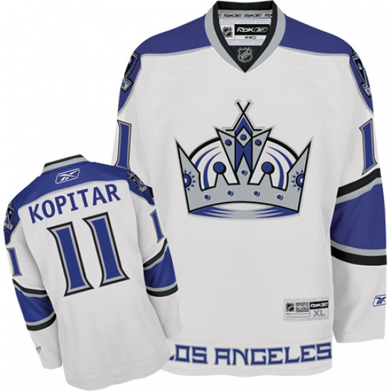 Men's Reebok Los Angeles Kings 11 Anze Kopitar Premier White NHL Jersey