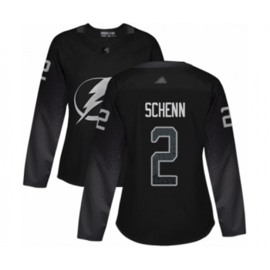 Women's Tampa Bay Lightning 2 Luke Schenn Authentic Black Alternate Hockey Jersey