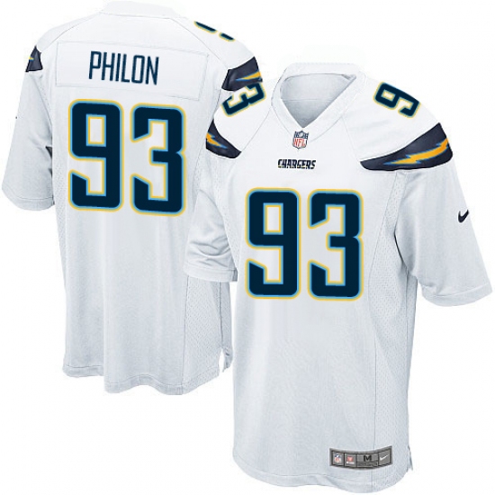 Men's Nike Los Angeles Chargers 93 Darius Philon Game White NFL Jersey