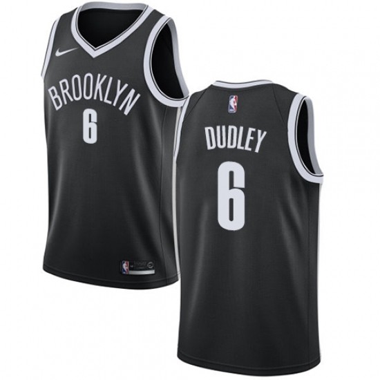 Women's Nike Brooklyn Nets 6 Jared Dudley Swingman Black NBA Jersey - Icon Edition