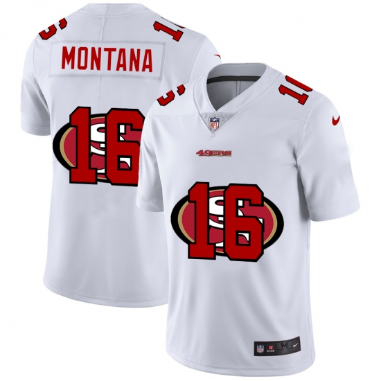 Men's San Francisco 49ers 16 Joe Montana White Nike White Shadow Edition Limited Jersey