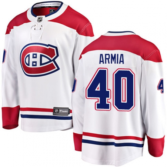 Youth Montreal Canadiens 40 Joel Armia Authentic White Away Fanatics Branded Breakaway NHL Jersey
