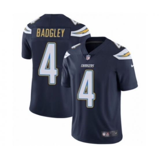 Men's Nike Los Angeles Chargers 4 Michael Badgley Navy Blue Team Color Vapor Untouchable Limited Player NFL Jersey