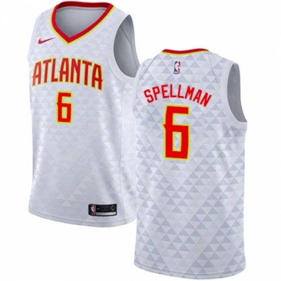 Men's Nike Atlanta Hawks 6 Omari Spellman Swingman White NBA Jersey - Association Edition