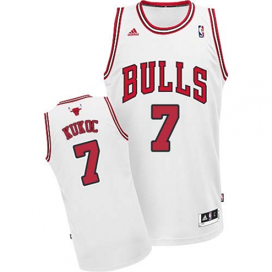 Men's Adidas Chicago Bulls 7 Tony Kukoc Swingman White Home NBA Jersey