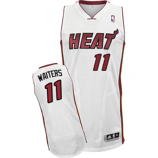Men's Adidas Miami Heat 11 Dion Waiters Authentic White Home NBA Jersey