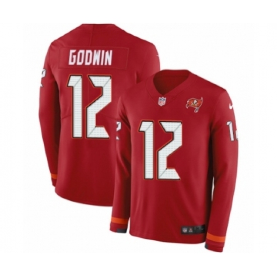 Men's Nike Tampa Bay Buccaneers 12 Chris Godwin Limited Red Therma Long Sleeve NFL Jersey
