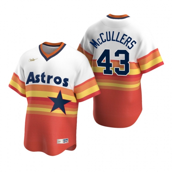 Men's Nike Houston Astros 43 Lance McCullers White Orange Cooperstown Collection Home Stitched Baseball Jersey