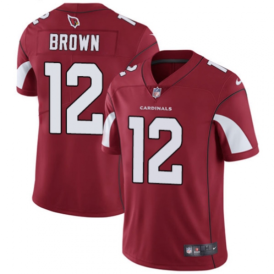 Men's Nike Arizona Cardinals 12 John Brown Red Team Color Vapor Untouchable Limited Player NFL Jersey
