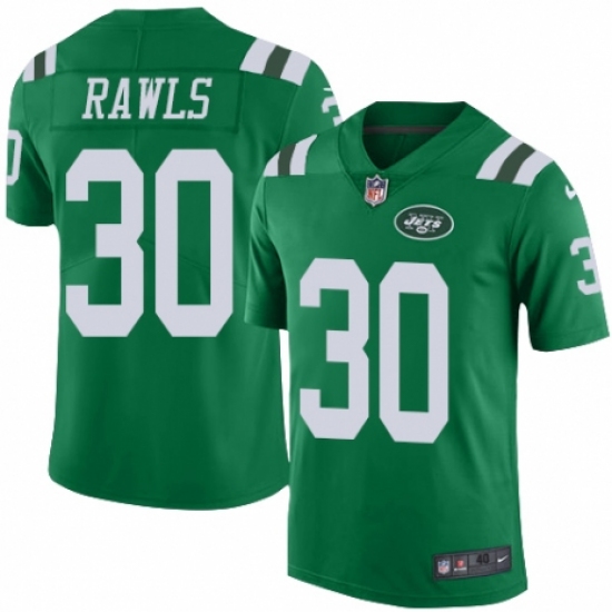 Men's Nike New York Jets 30 Thomas Rawls Elite Green Rush Vapor Untouchable NFL Jersey