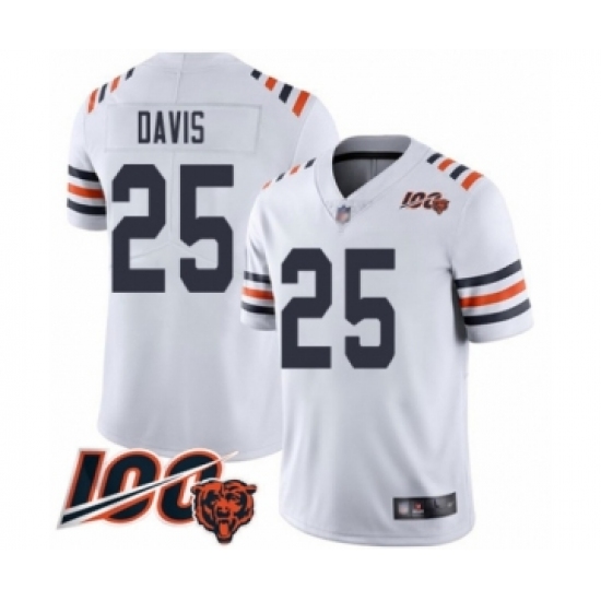 Youth Chicago Bears 25 Mike Davis White 100th Season Limited Football Jersey
