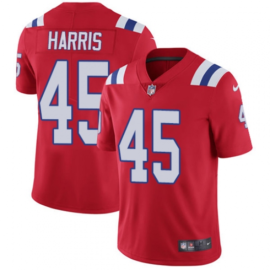 Men's Nike New England Patriots 45 David Harris Red Alternate Vapor Untouchable Limited Player NFL Jersey