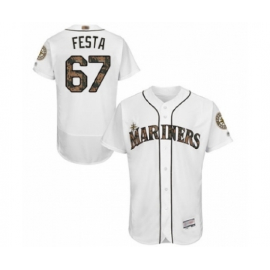 Men's Seattle Mariners 67 Matt Festa Authentic White 2016 Memorial Day Fashion Flex Base Baseball Player Jersey