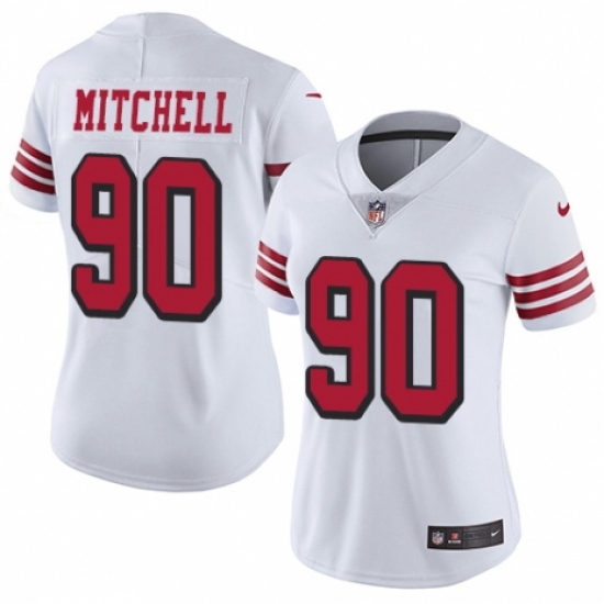 Women's Nike San Francisco 49ers 90 Earl Mitchell Limited White Rush Vapor Untouchable NFL Jersey