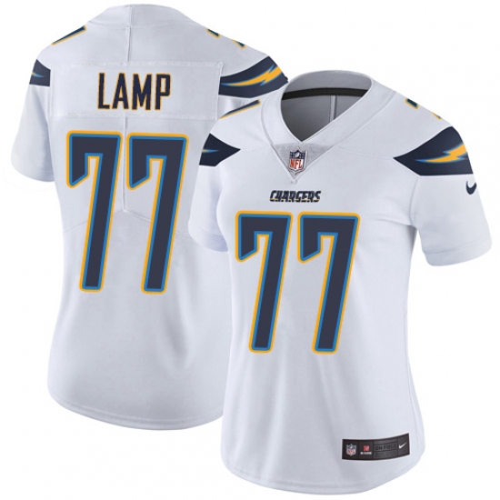 Women's Nike Los Angeles Chargers 77 Forrest Lamp Elite White NFL Jersey