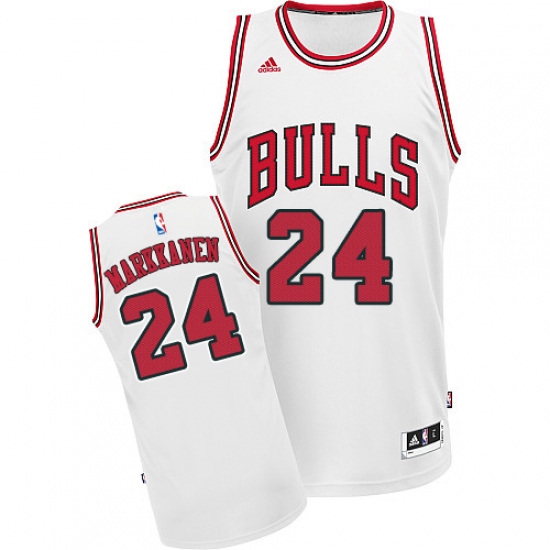 Men's Adidas Chicago Bulls 24 Lauri Markkanen Swingman White Home NBA Jersey