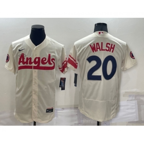 Men's Los Angeles Angels 20 Jared Walsh Cream 2022 City Connect Flex Base Stitched Jersey
