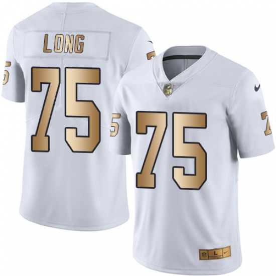 Youth Nike Oakland Raiders 75 Howie Long Limited White/Gold Rush NFL Jersey