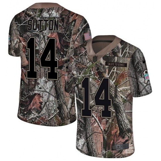 Youth Nike Denver Broncos 14 Courtland Sutton Limited Camo Rush Realtree NFL Jersey