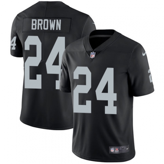 Men's Nike Oakland Raiders 24 Willie Brown Black Team Color Vapor Untouchable Limited Player NFL Jersey