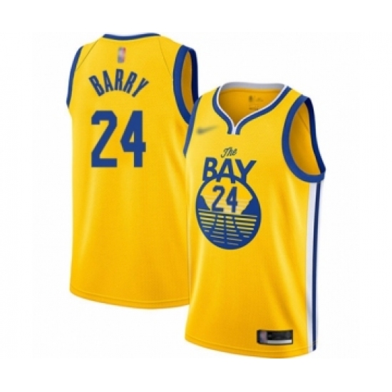 Youth Golden State Warriors 24 Rick Barry Swingman Gold Finished Basketball Jersey - Statement Edition