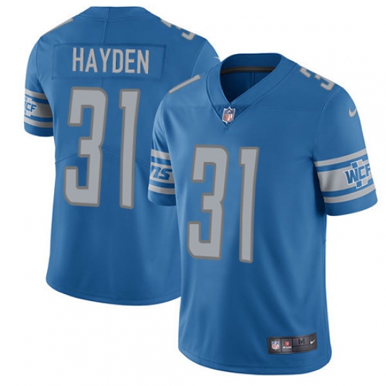 Youth Nike Detroit Lions 31 D.J. Hayden Elite Light Blue Team Color NFL Jersey