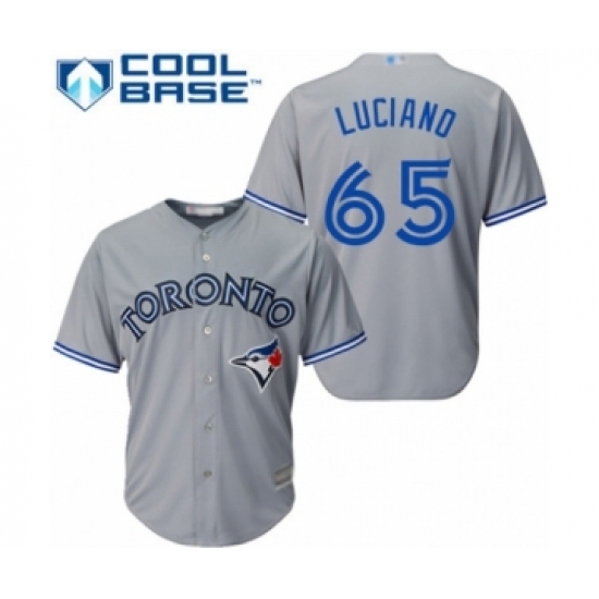 Youth Toronto Blue Jays 65 Elvis Luciano Authentic Grey Road Baseball Player Jersey