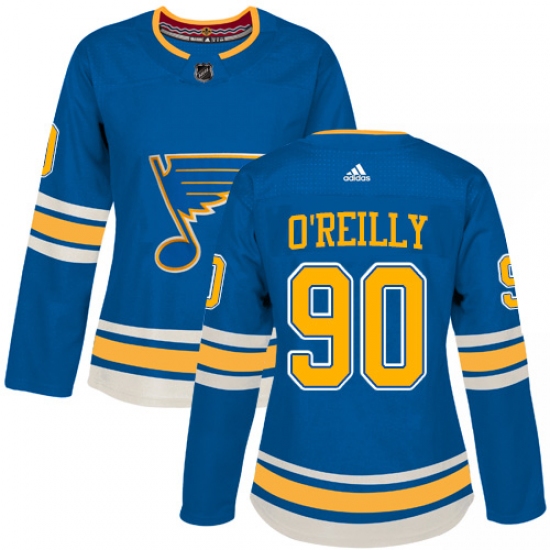 Women's Adidas St. Louis Blues 90 Ryan O'Reilly Premier Navy Blue Alternate NHL Jersey