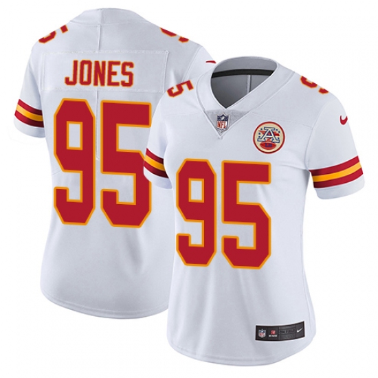 Women's Nike Kansas City Chiefs 95 Chris Jones Elite White NFL Jersey