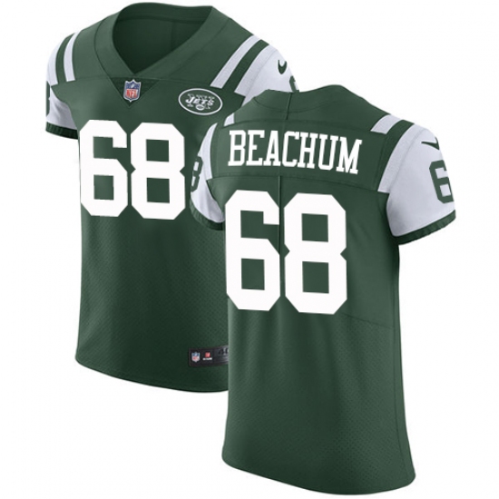 Men's Nike New York Jets 68 Kelvin Beachum Elite Green Team Color NFL Jersey