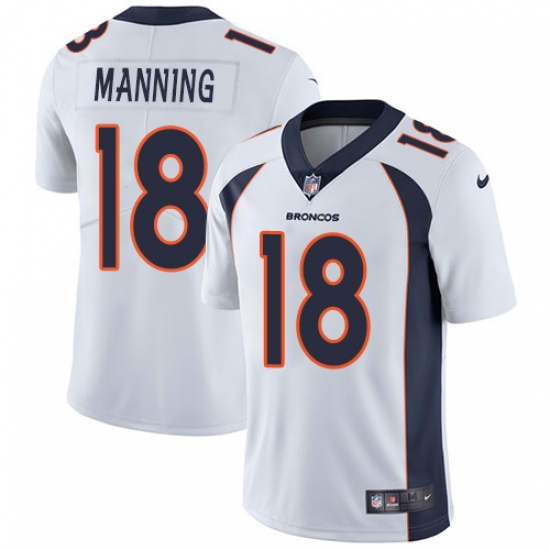 Youth Nike Denver Broncos 18 Peyton Manning Elite White NFL Jersey