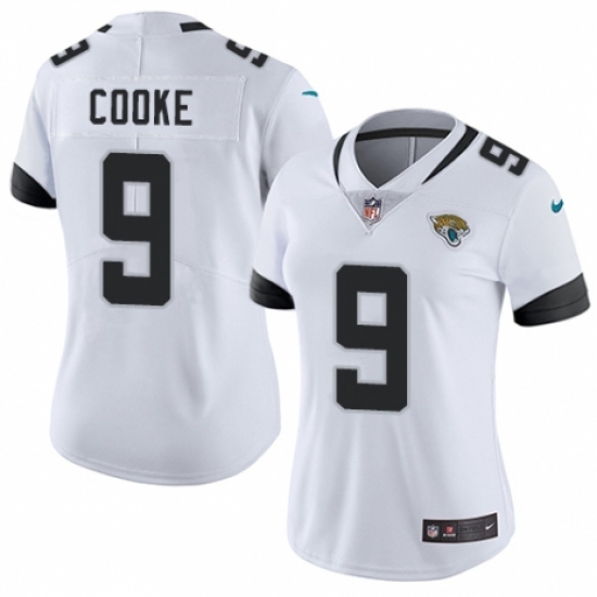 Women's Nike Jacksonville Jaguars 9 Logan Cooke White Vapor Untouchable Limited Player NFL Jersey