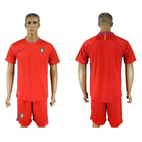 Portugal Blank Red Goalkeeper Soccer Country Jersey