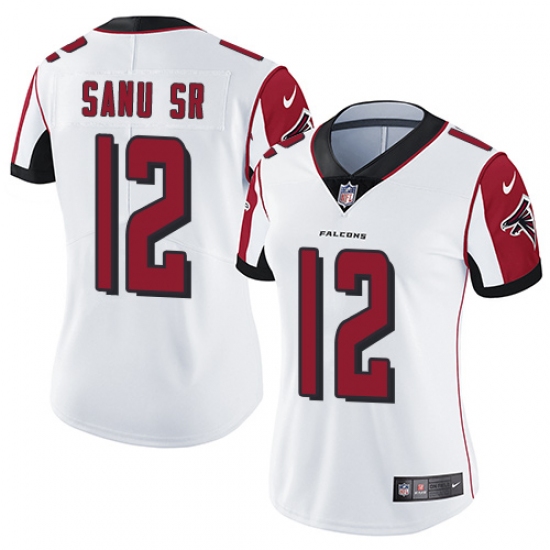 Women's Nike Atlanta Falcons 12 Mohamed Sanu White Vapor Untouchable Limited Player NFL Jersey