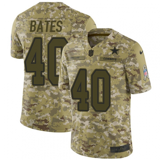 Youth Nike Dallas Cowboys 40 Bill Bates Limited Camo 2018 Salute to Service NFL Jersey
