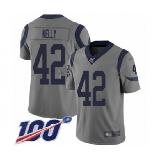 Youth Los Angeles Rams 42 John Kelly Limited Gray Inverted Legend 100th Season Football Jersey