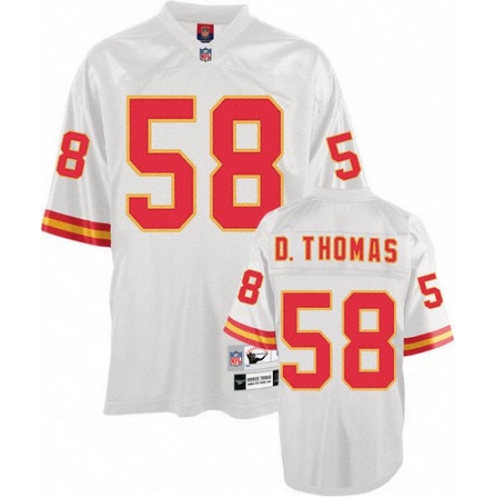 Mitchell And Ness Kansas City Chiefs 58 Derrick Thomas White Authentic Throwback NFL Jersey