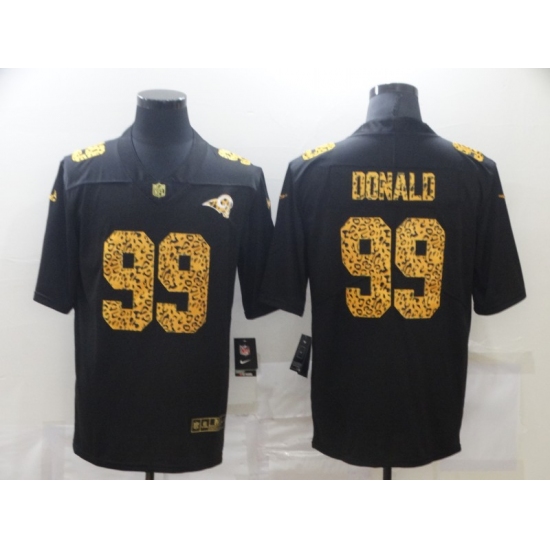 Men's Los Angeles Rams 99 Aaron Donald Black Nike Leopard Print Limited Jersey