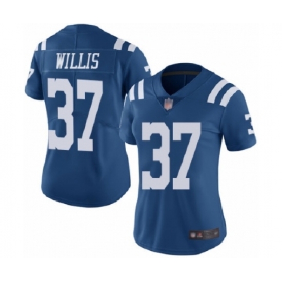 Women's Indianapolis Colts 37 Khari Willis Limited Royal Blue Rush Vapor Untouchable Football Jersey