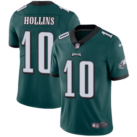 Youth Nike Philadelphia Eagles 10 Mack Hollins Midnight Green Team Color Vapor Untouchable Limited Player NFL Jersey