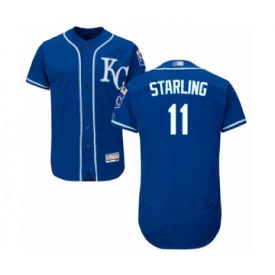 Men's Kansas City Royals 11 Bubba Starling Royal Blue Alternate Flex Base Authentic Collection Baseball Player Jersey