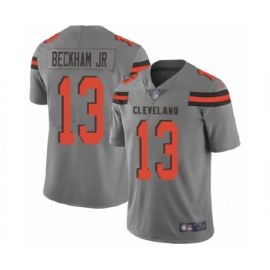 Women's Cleveland Browns 13 Odell Beckham Jr. Limited Gray Inverted Legend Football Jersey